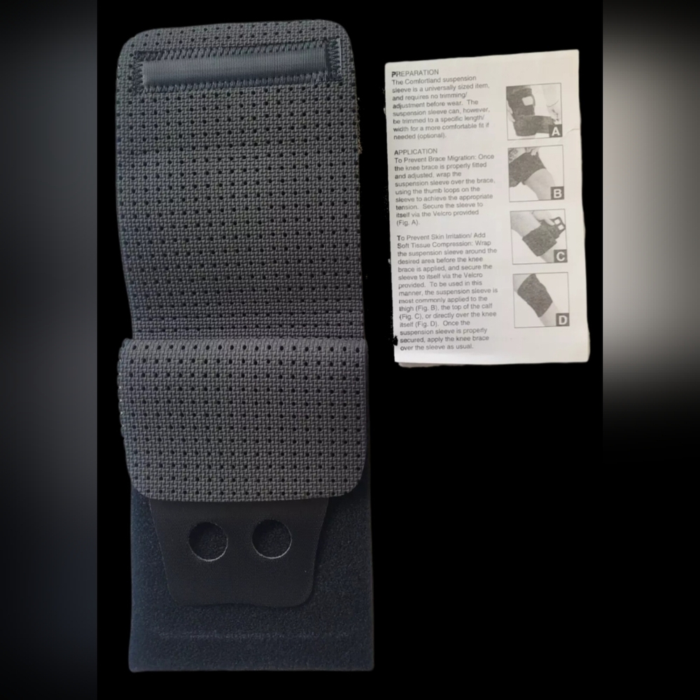 Comfortland Suspension Sleeve Knee Brace CK-007 Black New Set Of 2